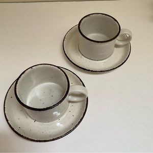 Vintage Stonehenge Midwinter England Set of 2 Cups and Saucers